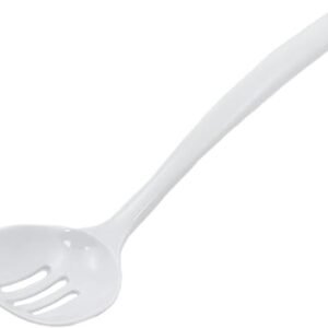 Chef Craft Basic Melamine Slotted Spoon, 11.25 inch, White