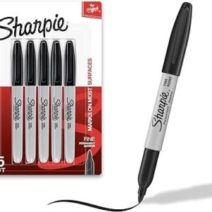 Sharpie Permanent Markers Set Quick Drying And Fade Resistant Fine Tip Marker For Wood Plastic Paper Metal And More Drawing Coloring And Poster Marker Black 5 Count